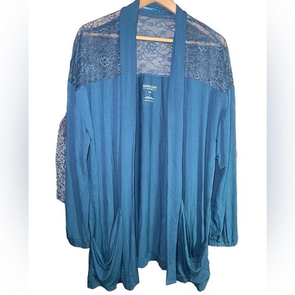 Torrid 1X Cardigan Sweater Long Open Lace Spring Lightweight Pockets Str… - Picture 5 of 14